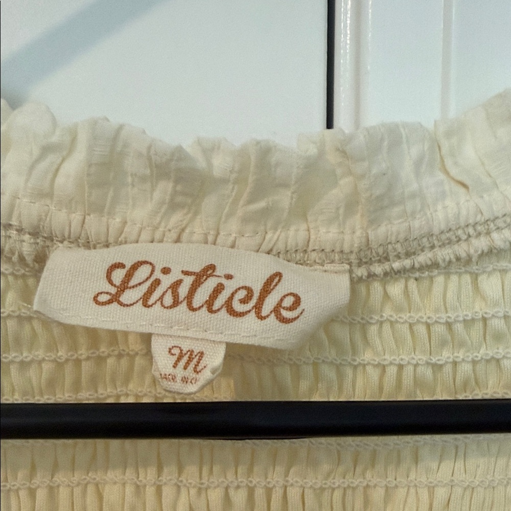 Shop The Muse NWOT Ivory Lace-Front  Blouse - Picture 2 of 3